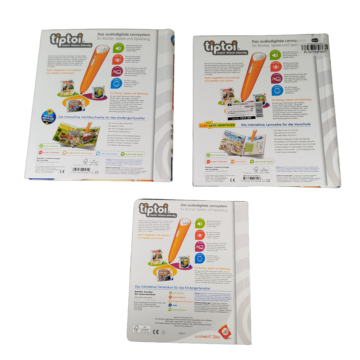 Ravensburger Bundle Tiptoi Bauernhof Buchstaben Set von 3 Lernbücher