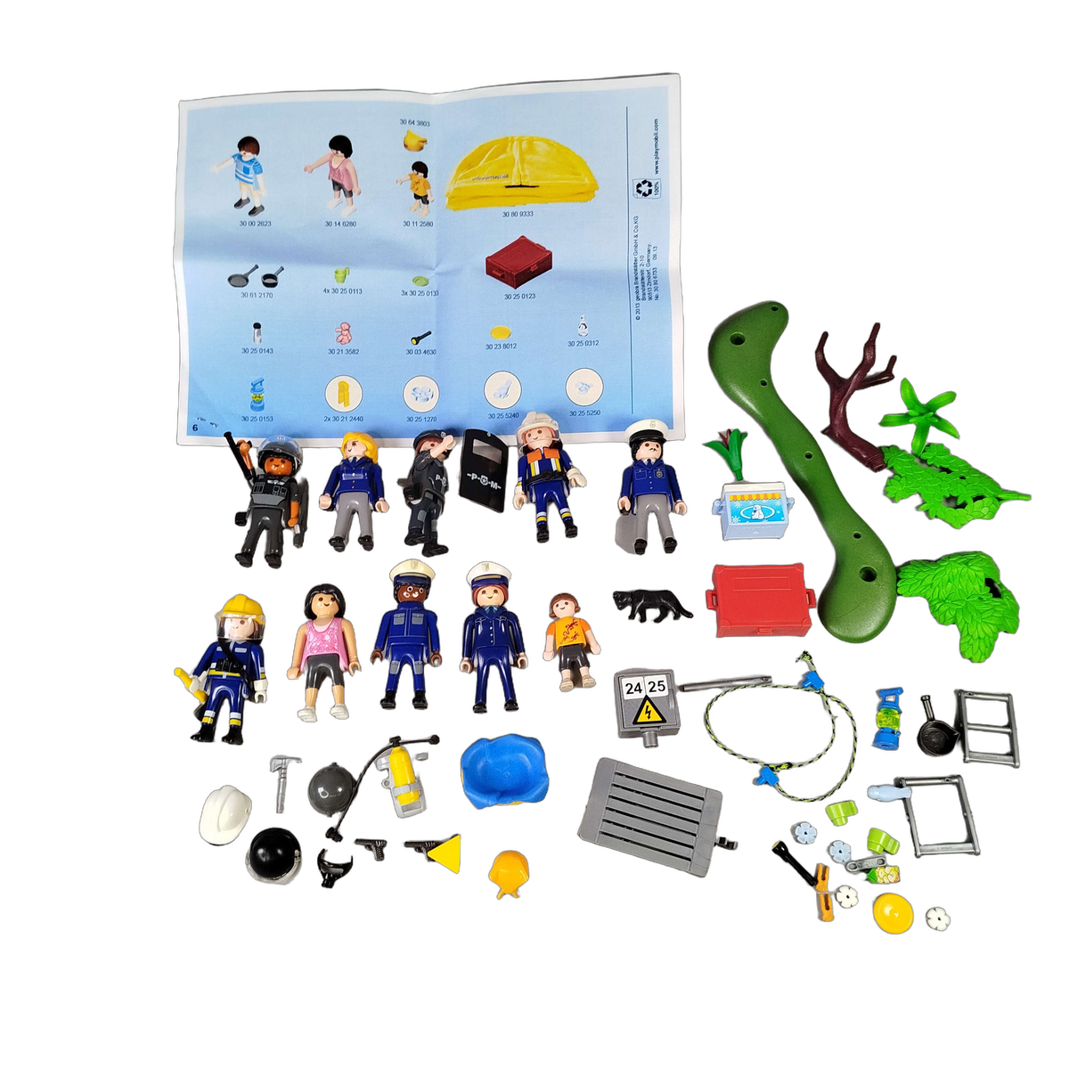 Playmobil Bundle Polizei & Feuerwehr Set von 10 Figuren & Zubehör