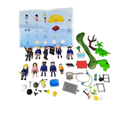 Playmobil Bundle Polizei & Feuerwehr Set von 10 Figuren & Zubehör