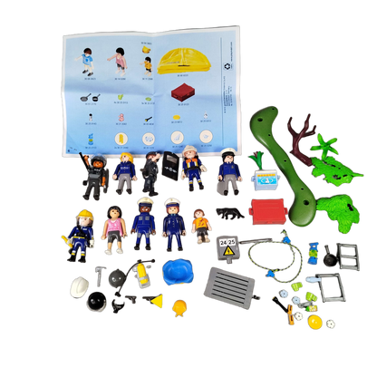 Playmobil Bundle Polizei & Feuerwehr Set von 10 Figuren & Zubehör