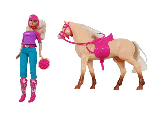 Mattel Bundle Reiten Set Puppe & Pferd mit Reitzubehör