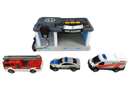 simba dickie group Bundle Polizei & Rettung SOS-Station Set Fahrzeuge