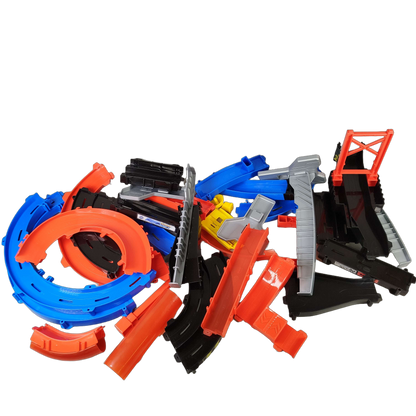 Hot Wheels Bundle Rennbahn großes Set Schienen, Kurven & Zubehör