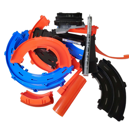 Hot Wheels Bundle Rennbahn großes Set Schienen, Kurven & Zubehör