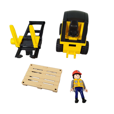 Playmobil Gabelstapler mit Fracht Fahrzeug