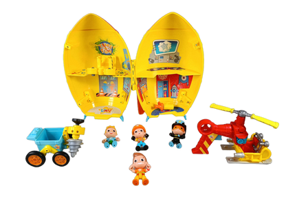 Bandai Bundle Rakete Set Figuren Bohrfahrzeug & Helikopter