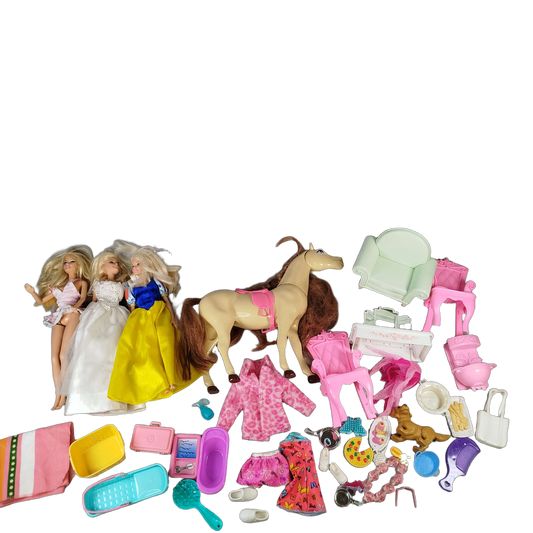Barbie Bundle Schneewittchen Set von 4 Modepuppen & Pferd