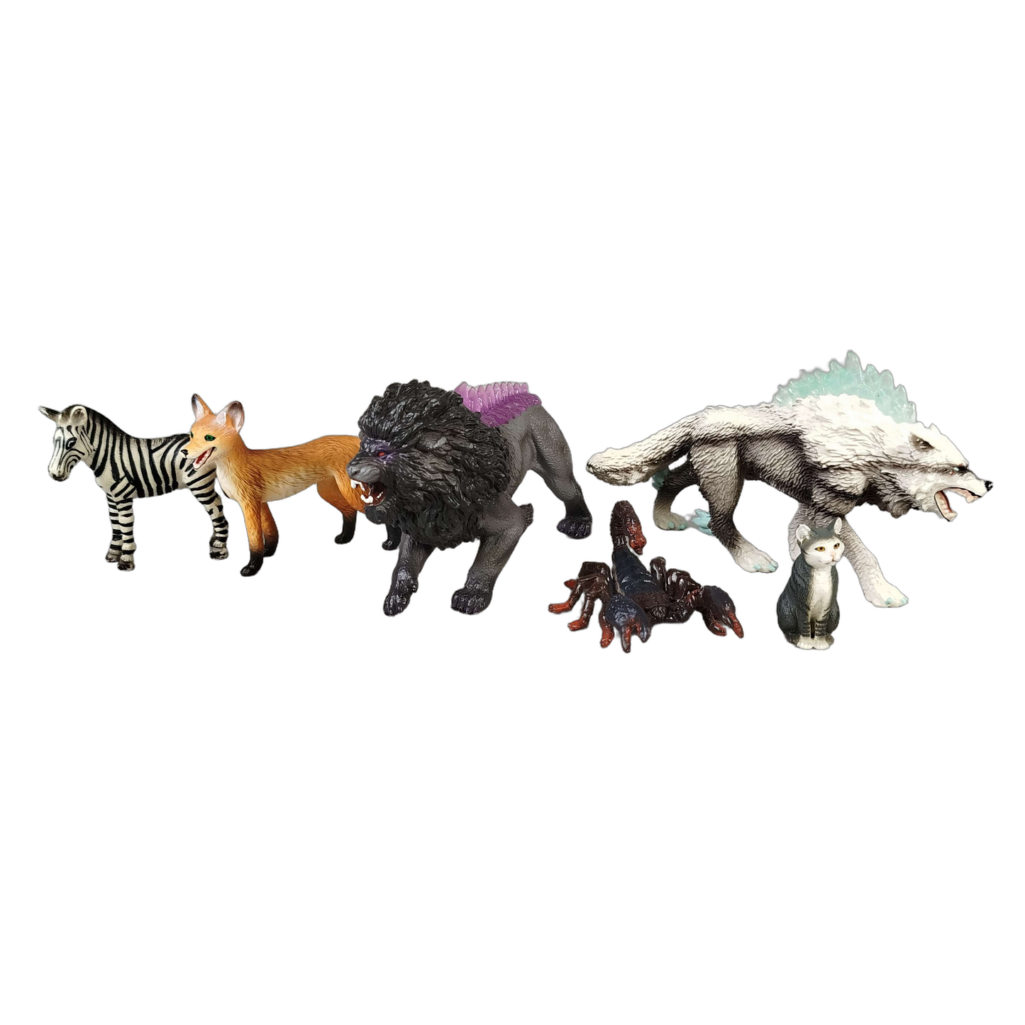 Schleich Tiere Bundle 6 Teile Zebra Fuchs Löwe Wolf Katze