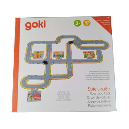 Goki Spielstraße 57422 Bodenpuzzle mit 2 Fahrzeugen