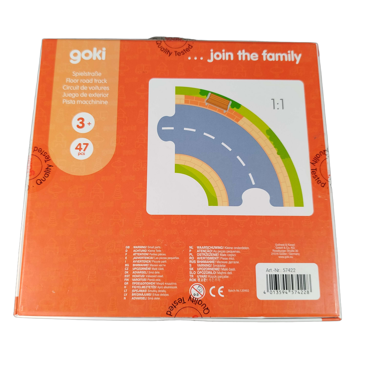 Goki Spielstraße 57422 Bodenpuzzle mit 2 Fahrzeugen