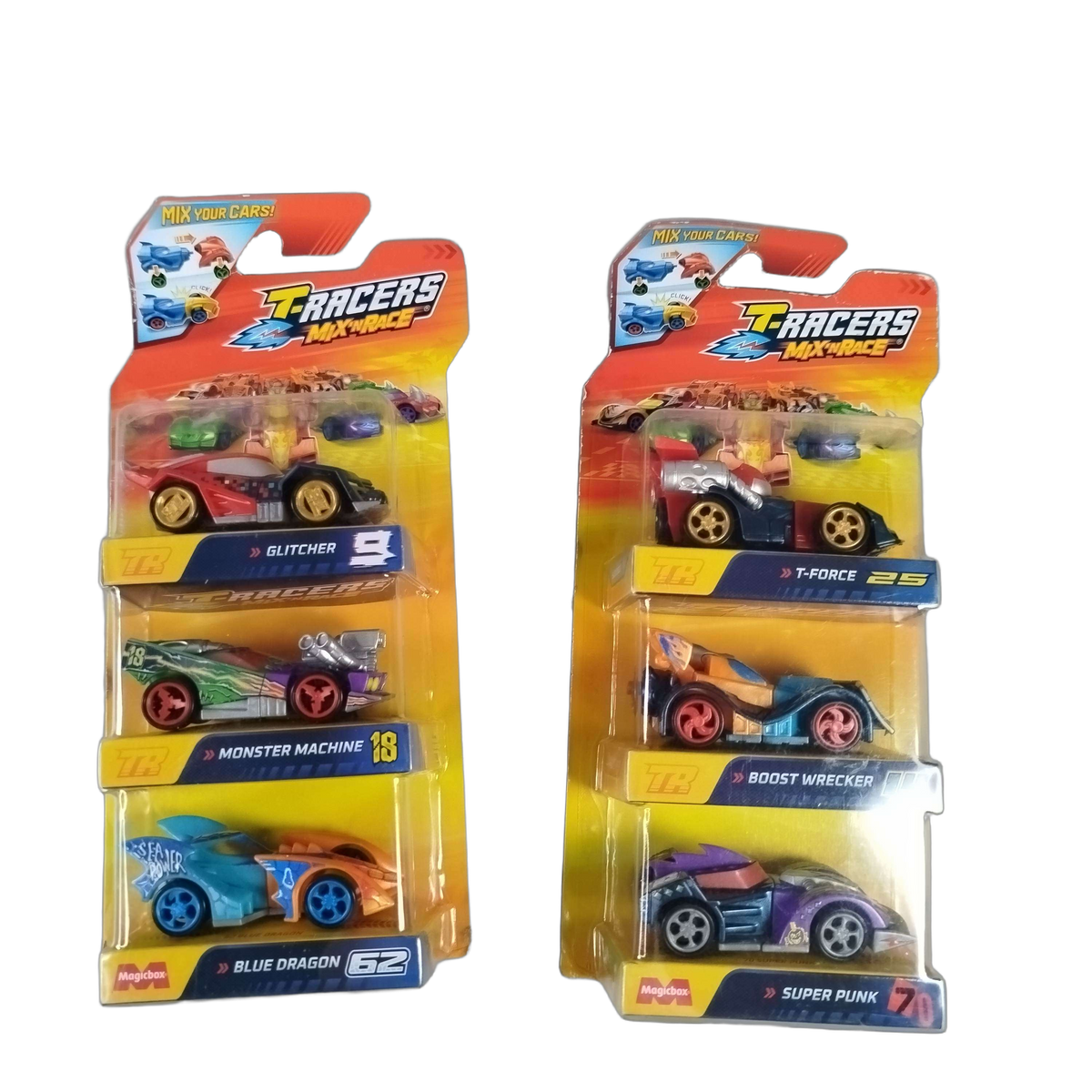 Magic Box Int. Bundle Mix & Race 3-Packs Set von 6 Spielzeugautos, Neu
