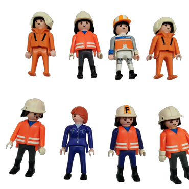 Playmobil Bundle Einsatzkräfte & Bauarbeiter Set von 9 Figuren