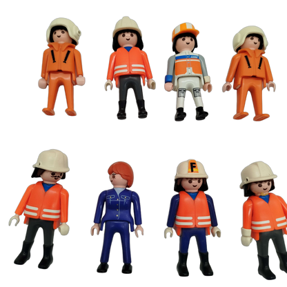 Playmobil Bundle Einsatzkräfte & Bauarbeiter Set von 9 Figuren