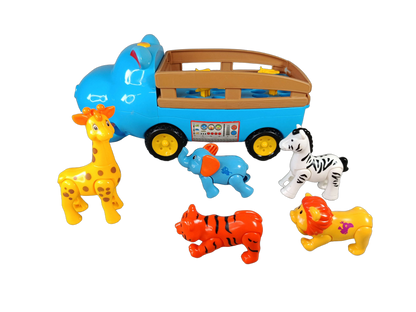 Kiddieland Bundle Safari Nilpferd Set von 6 Rutscher & Tierfiguren
