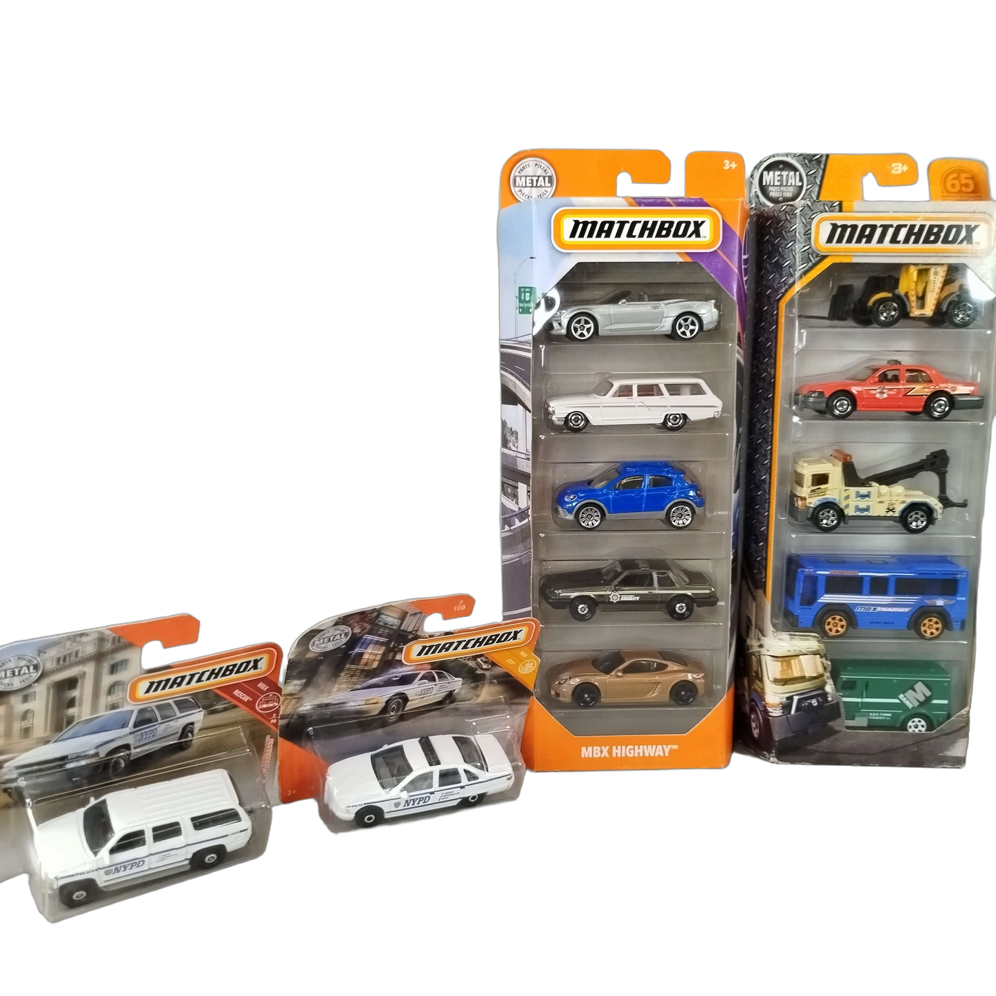 Matchbox Bundle MBX Highway Rescue NYPD Set von 18 Autos Neu