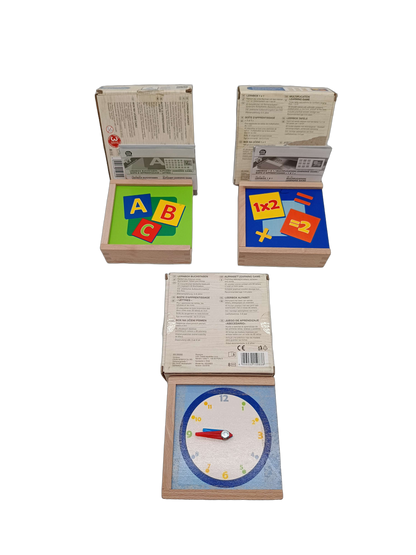 Playtive Bundle Montessori T345001 Set von 3 Lernspiele ABC 1x1