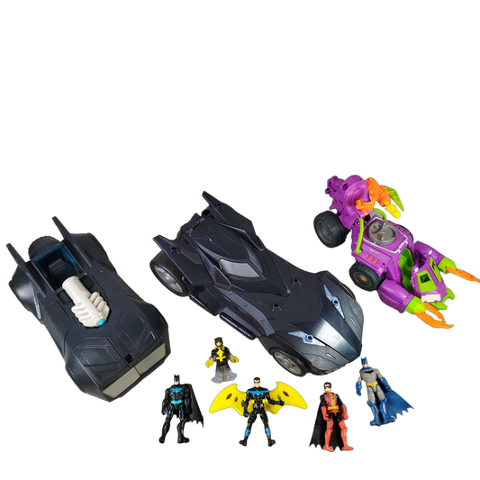 Bundle Batman Set von 8 Actionfiguren & Batmobile Fahrzeuge