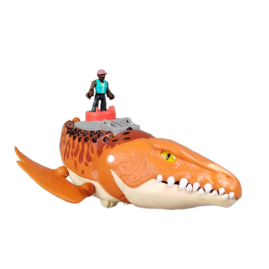 Fisher-Price Imaginext Jurassic World Mosasaurus & Kenji Figuren