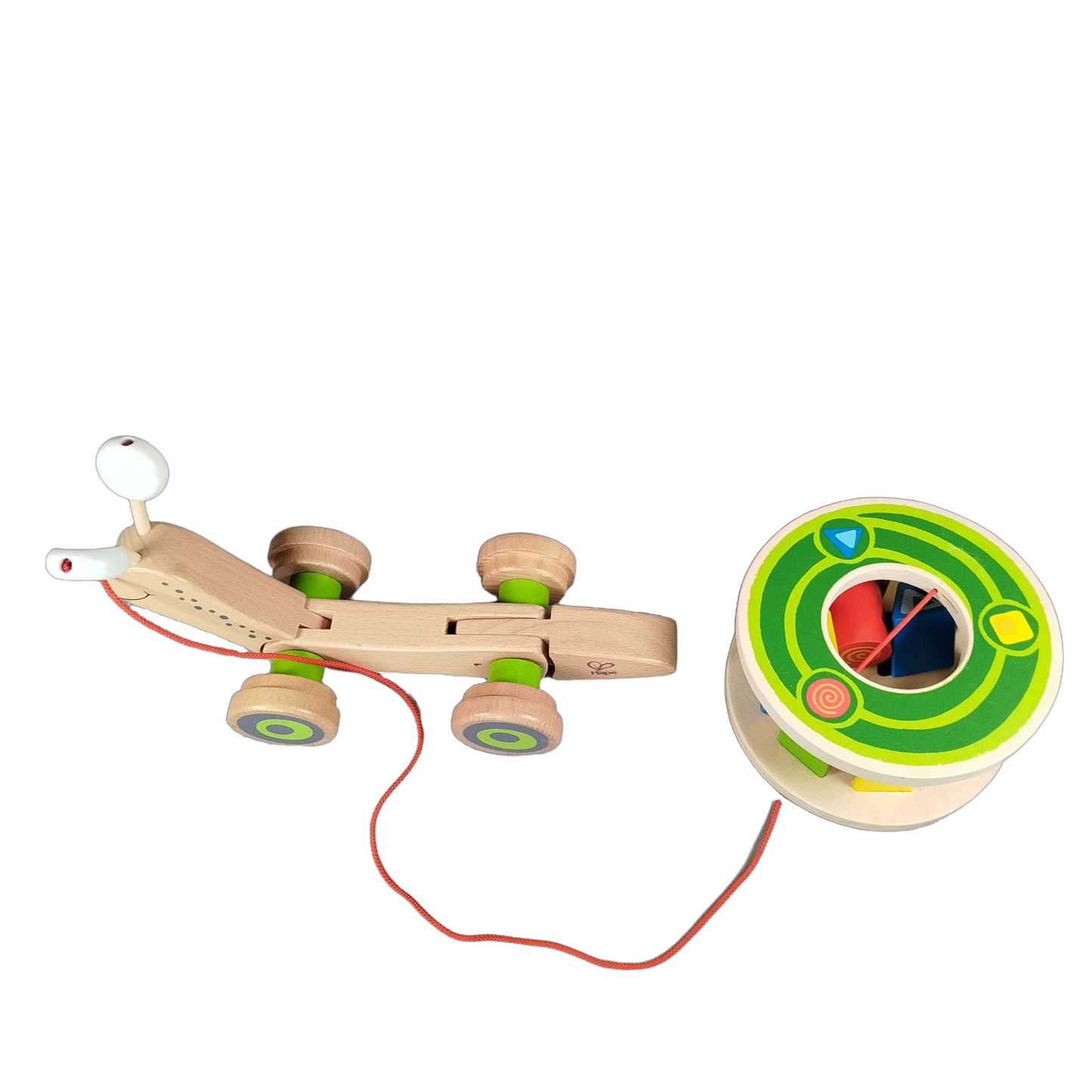 Hape Nachzieh-Schnecke Sortiertrommel Holz Motorikspiel