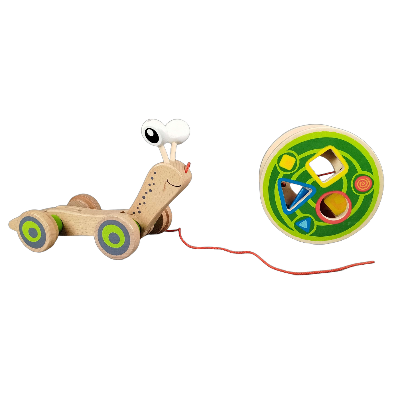 Hape Nachzieh-Schnecke Sortiertrommel Holz Motorikspiel