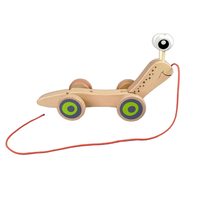Hape Nachzieh-Schnecke Sortiertrommel Holz Motorikspiel