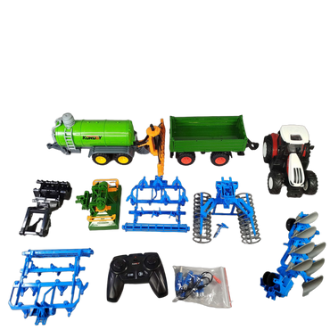 Bundle Landwirtschaft großes Set RC-Traktor, Anhänger, Pflüge