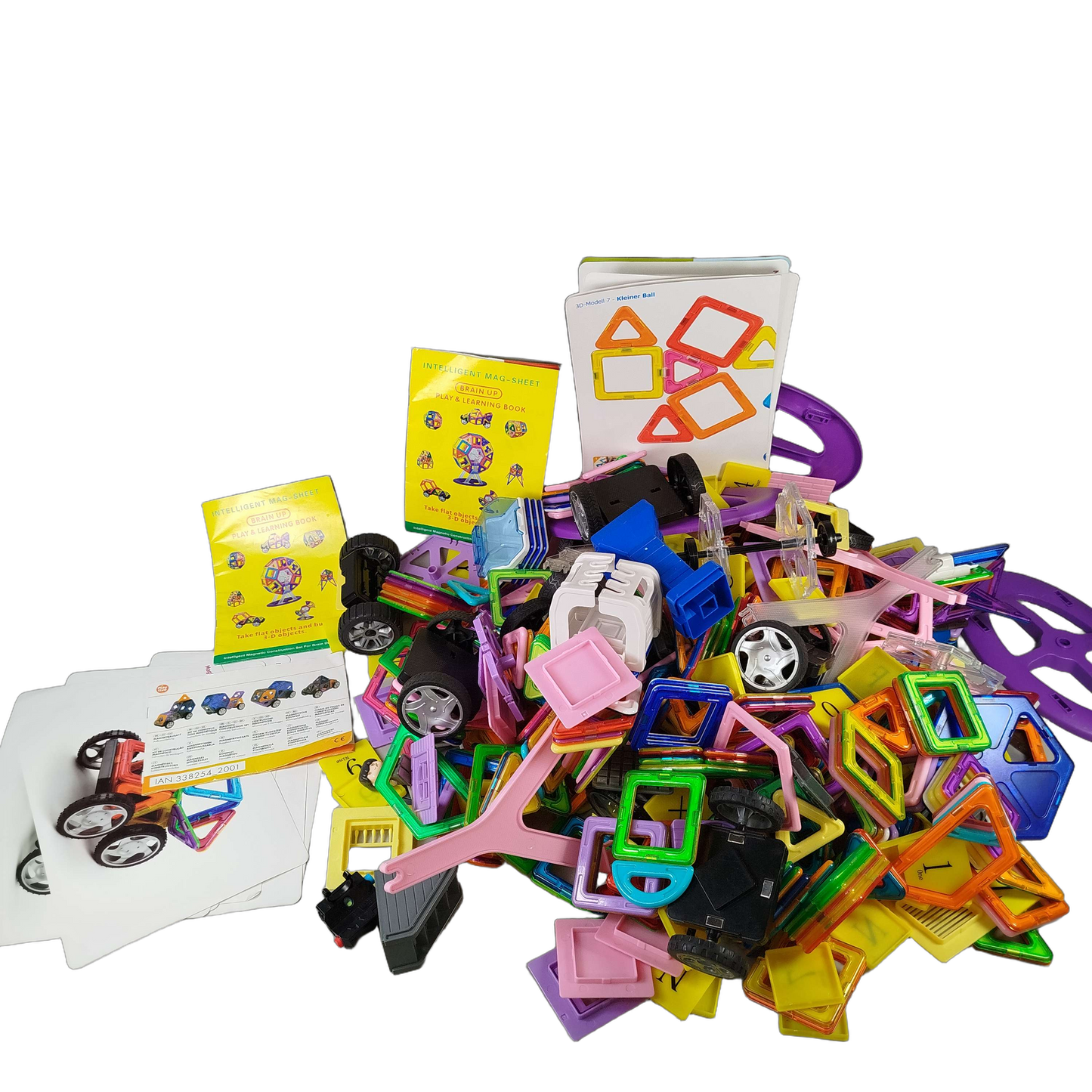 Magformers & Playtive Bundle Magnetfliesen großes Set Fahrzeugteile