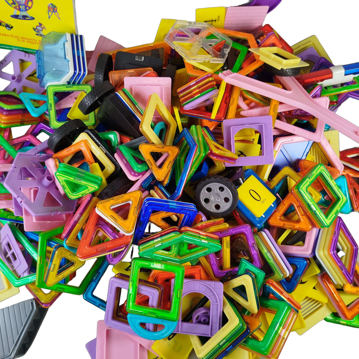 Magformers & Playtive Bundle Magnetfliesen großes Set Fahrzeugteile