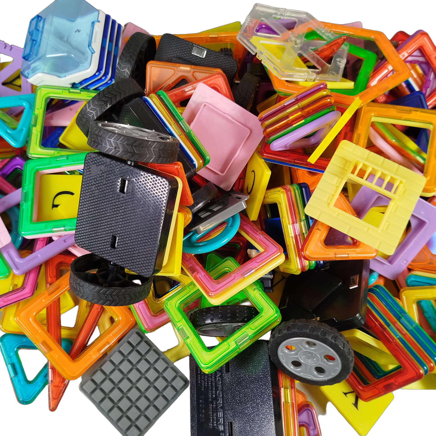 Magformers & Playtive Bundle Magnetfliesen großes Set Fahrzeugteile