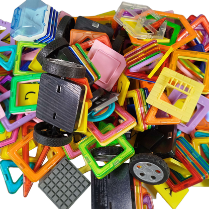 Magformers & Playtive Bundle Magnetfliesen großes Set Fahrzeugteile