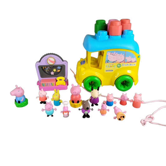 Peppa Pig Bundle Bus Schule & Figuren