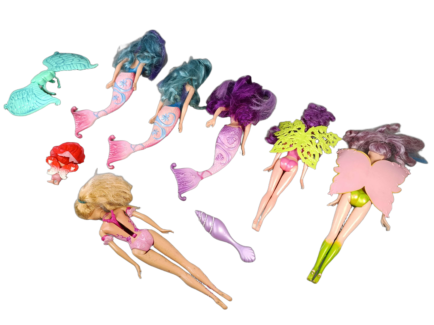 Mattel Bundle Meerjungfrauen & Feen Set von 7 Puppen