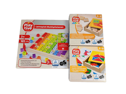 Playtive Bundle Mathe Tangram Plus Minus Set von 3 Lernspiele