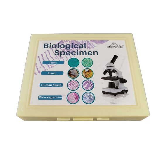 MAXLAPTER Biological Specimen 100 Mikroskop-Präparate Set Biologie