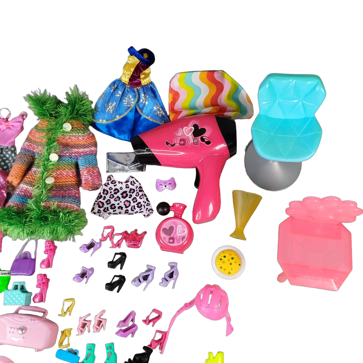 Bundle Chelsea Set Puppe, Föhn, Kleidung & Zubehör