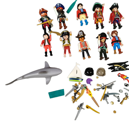 Playmobil Bundle Piraten 10x Figuren, Boot & Zubehör