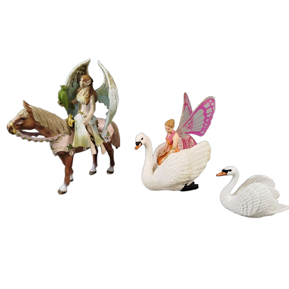 Schleich Bundle Fantasy 70416 70468 5 Teile Elfen mit Pferd & Schwan