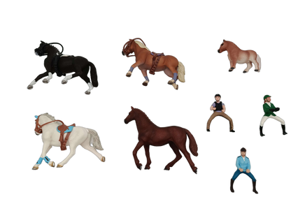 Schleich Tiere Bundle Pferde & Reiter 8 Teile Figuren
