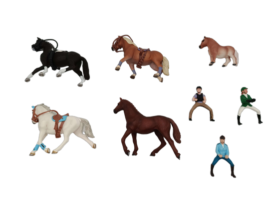 Schleich Tiere Bundle Pferde & Reiter 8 Teile Figuren