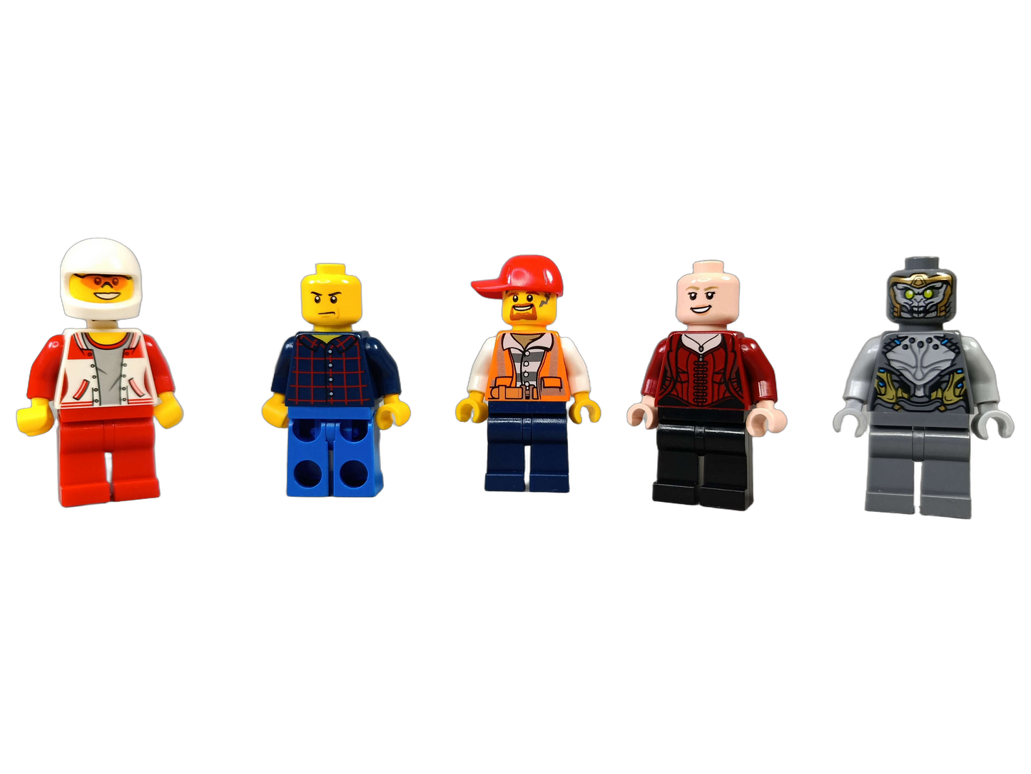 LEGO Bundle Rennfahrer & Bauarbeiter Set von 5 Minifiguren