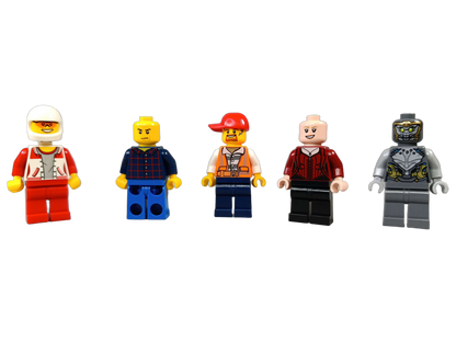 LEGO Bundle Rennfahrer & Bauarbeiter Set von 5 Minifiguren