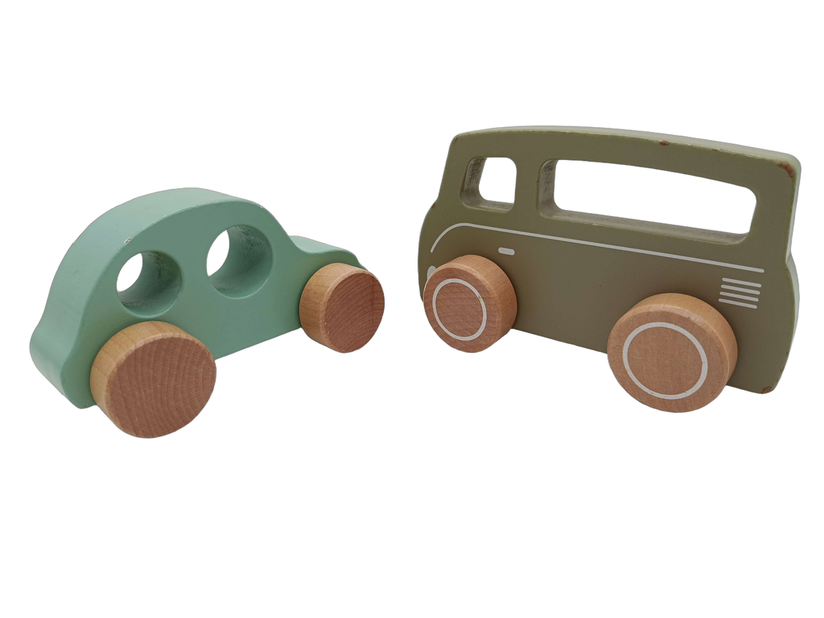 Bundle Holz 7127 Set von 2 Holz-Bus & Fahrzeug