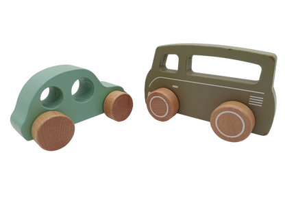 Bundle Holz 7127 Set von 2 Holz-Bus & Fahrzeug