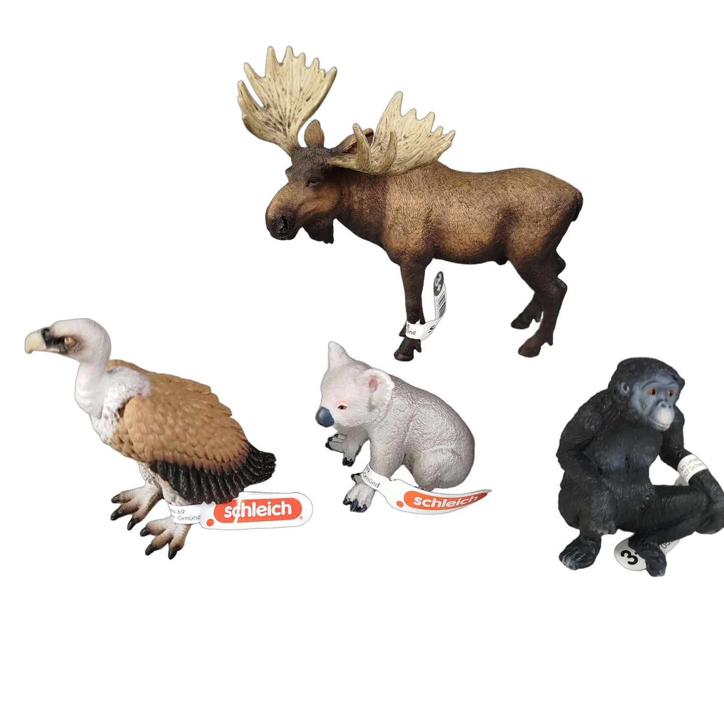 Schleich Tiere Bundle 8x Tierfiguren Elch Gorilla Koala