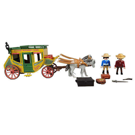 Playmobil Bundle Western Bank Kutsche & Pferde Figuren