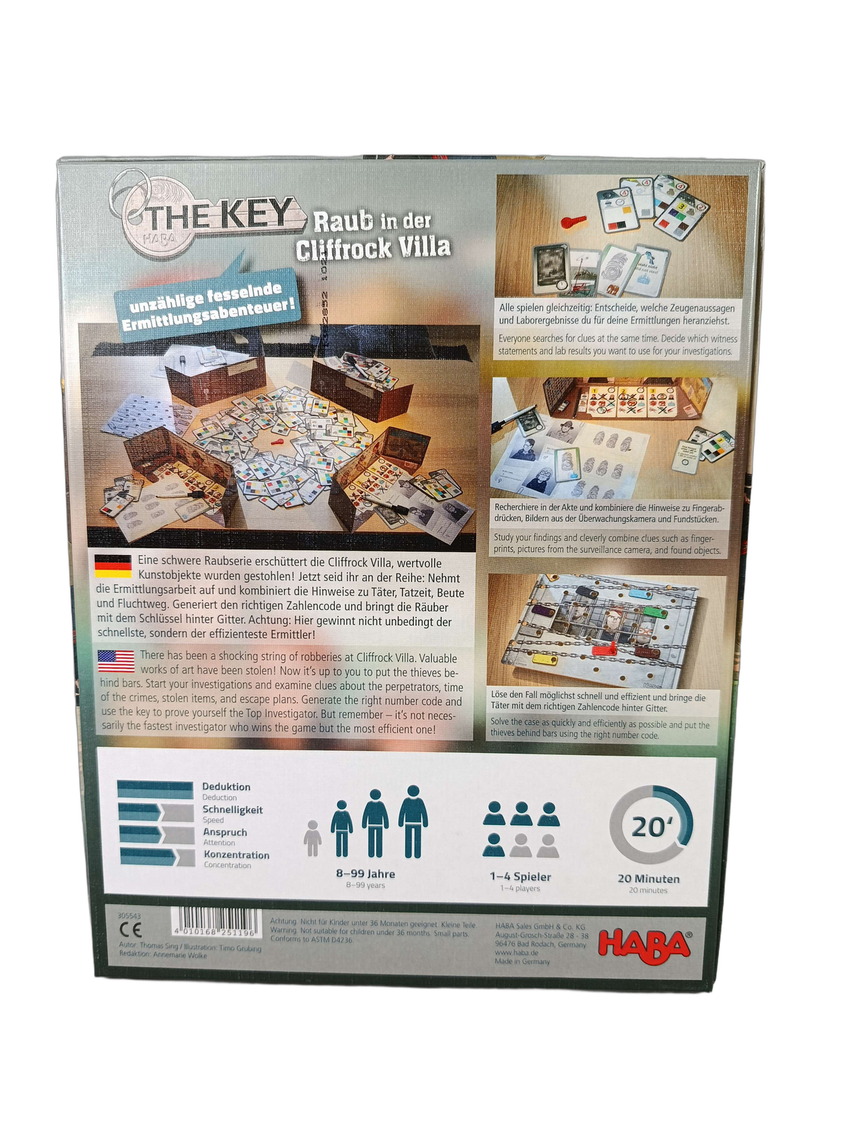 HABA The Key Raub in der Cliffrock-Villa 305561 Logikspiel, neuwertig