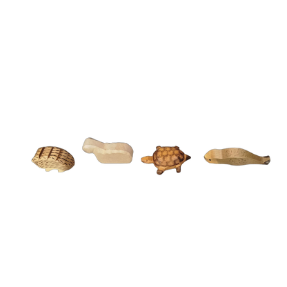 Ostheimer Bundle Set von 4 Holzfiguren Tiere