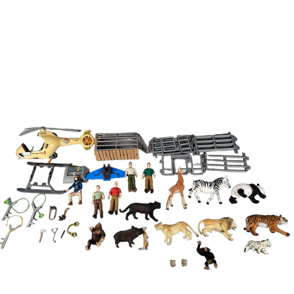Schleich Tiere Bundle Wildtiere 16 Teile Figuren & Heli
