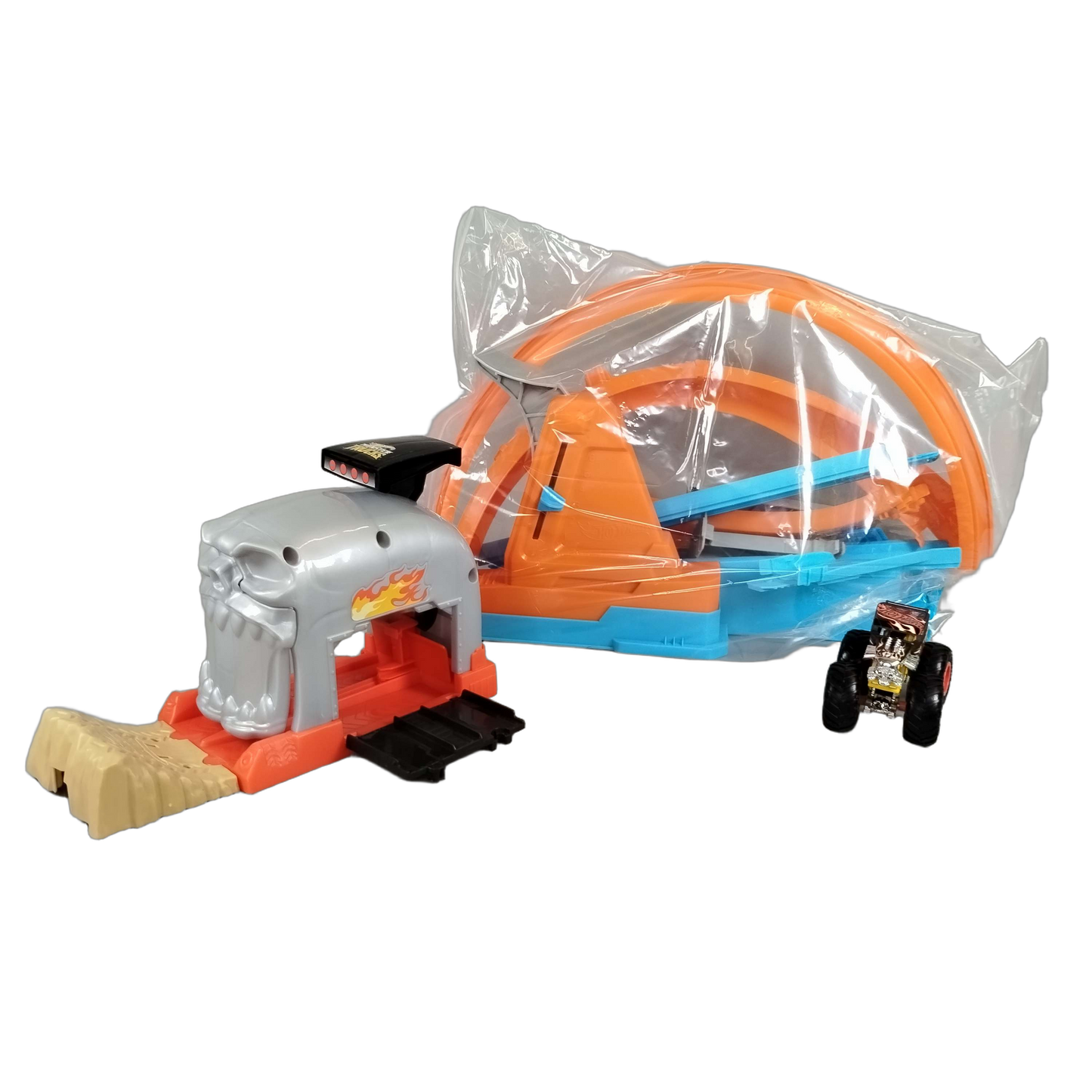 Hot Wheels Monster Trucks Stunt-Set mit Launcher & Looping