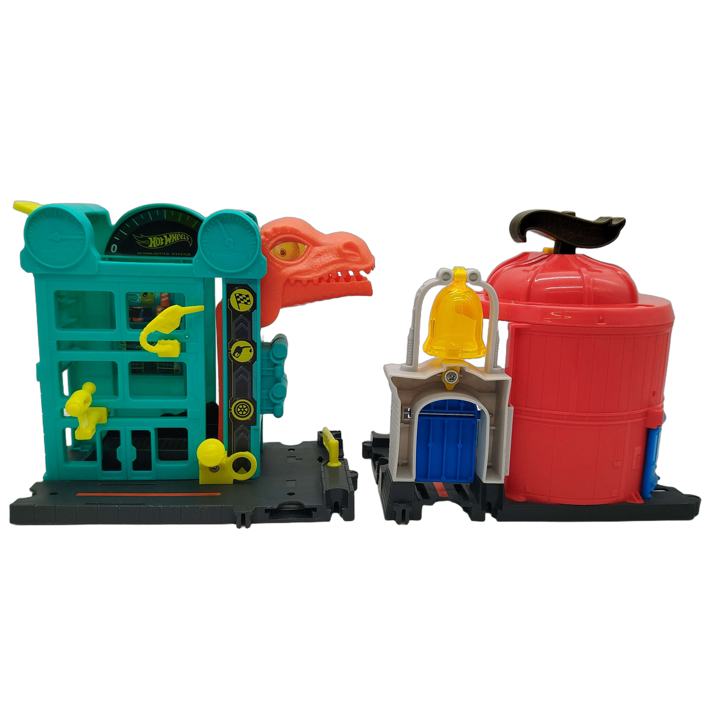 Hot Wheels Bundle Dino-Angriff & Speed Shop großes Spielset